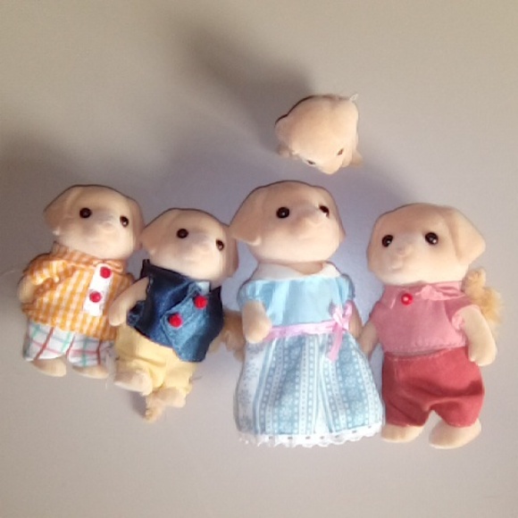 Calico Critters vintage yellow lab dog family - Picture 1 of 7